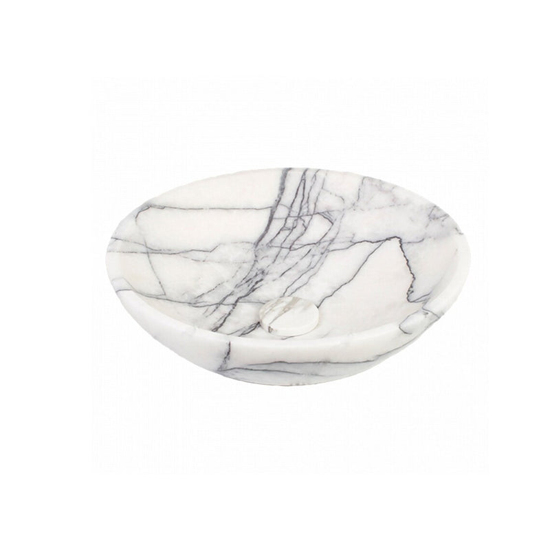 Gobek White Marble Natural Stone Polished Vessel Sink WMRVS01 product shot 3