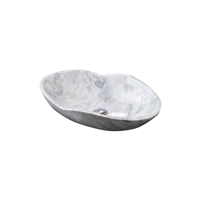 Gobek White Marble Wave Shape Special Design Polished Vessel Sink WMWSVS01 product shot