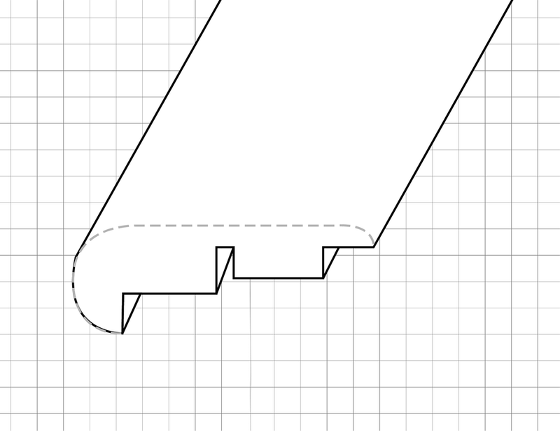 Vinyl Flush Stairnose Molding - 8 linear ft