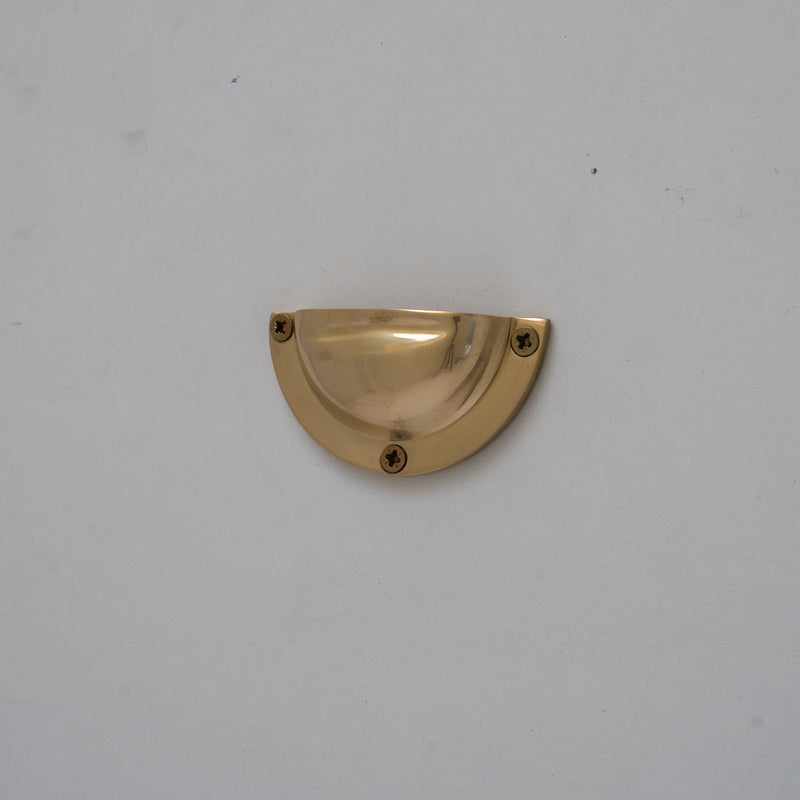 Brass Kitchen Cup Handles | Handmade Cabinet Knobs | Unlacquered Brass Cup Pull Handles