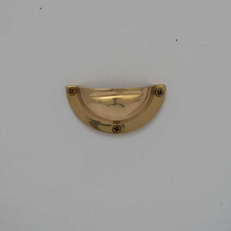 Brass Kitchen Cup Handles | Handmade Cabinet Knobs | Unlacquered Brass Cup Pull Handles