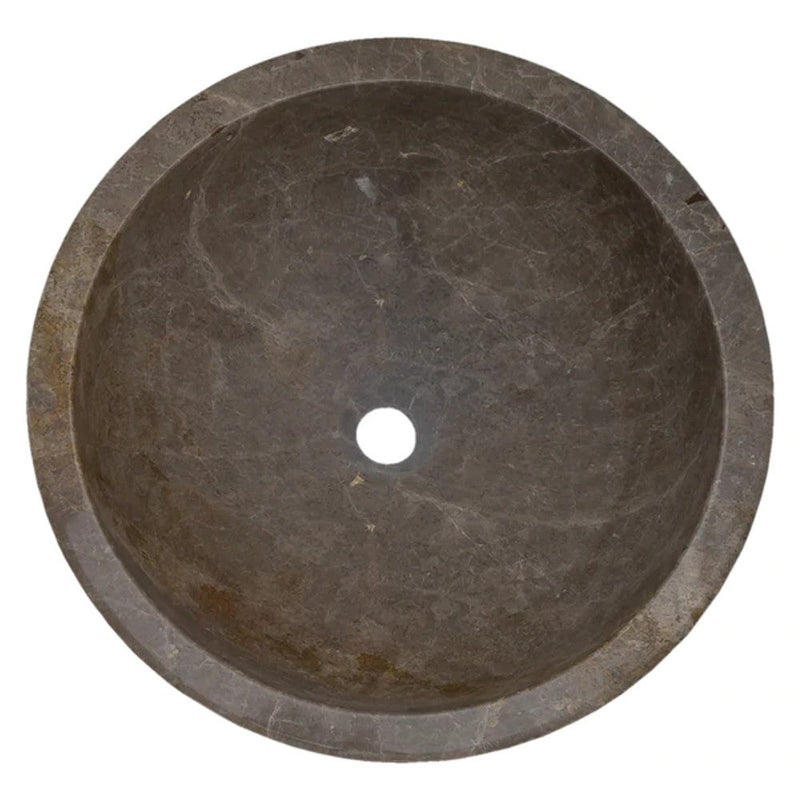 Maya Grey Marble drop in self rimming polished sink D16 H6 SKU-YEDSIM02 product shot top view