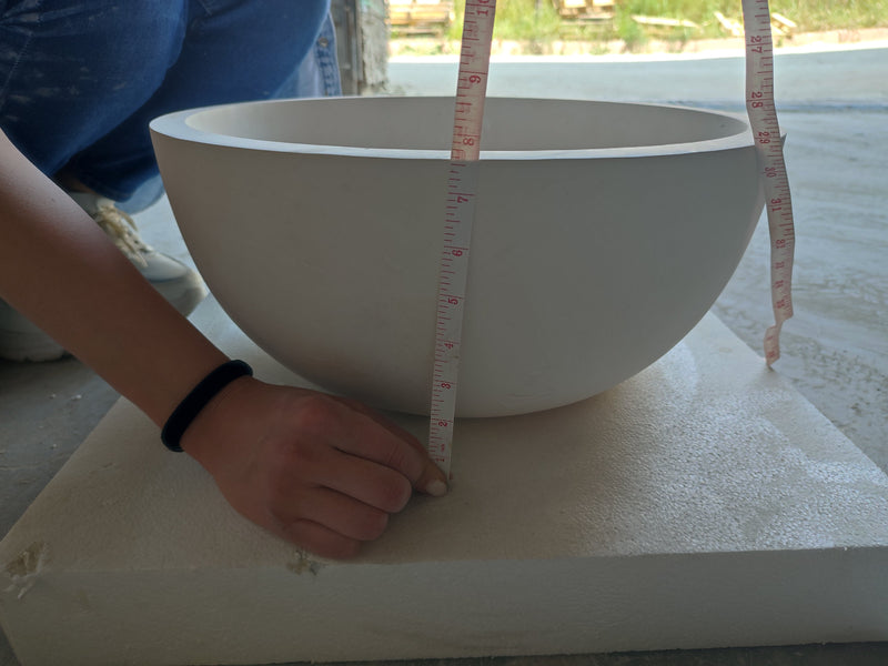 Natural Stone Round Classic Limestone Vessel Sink (D)17" (H)8"