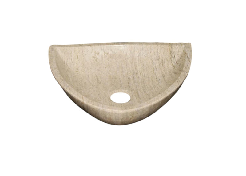 Natural Stone Light Travertine Vein-cut Special Design Vessel Sink Polished (W)16" (L)16" (H)6"