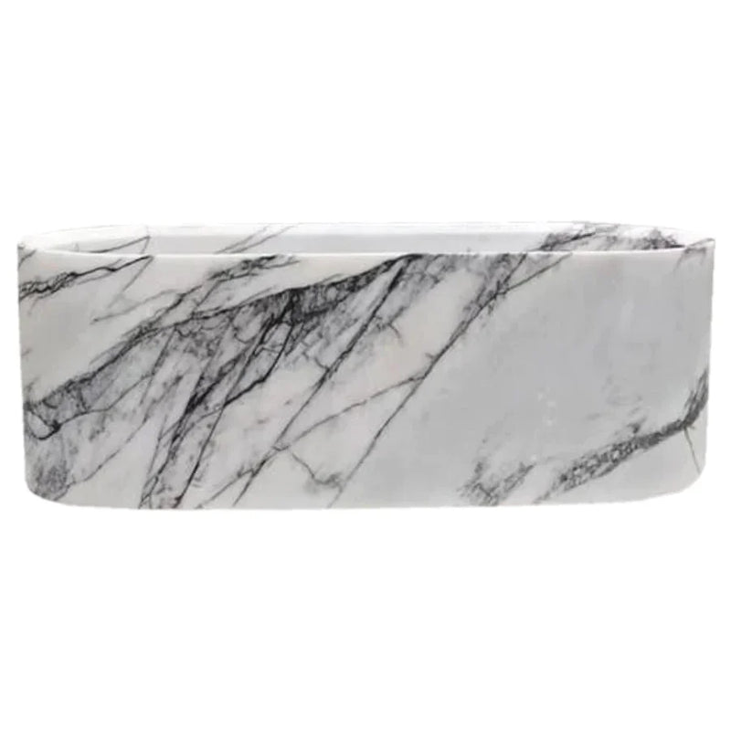 New York Marble Bathtub Hand-carved from Solid Marble Block (W)32" (L)73" (H)24"