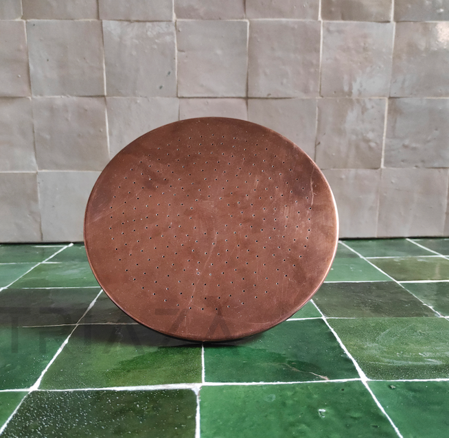 Unlacquered copper showerhead - Flat Round Style - BRASSMA