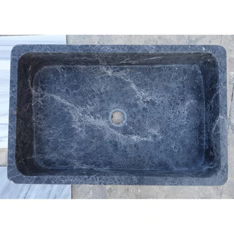 Natural Stone Sirius Black Marble Farmhouse Sink Polished  (W)16" (L)24" (H)6"