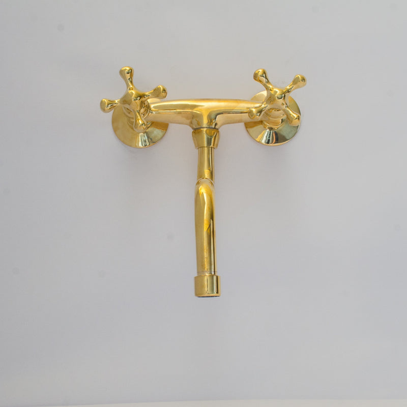 Antique Brass Kitchen Faucet - Wall Kitchen Faucet