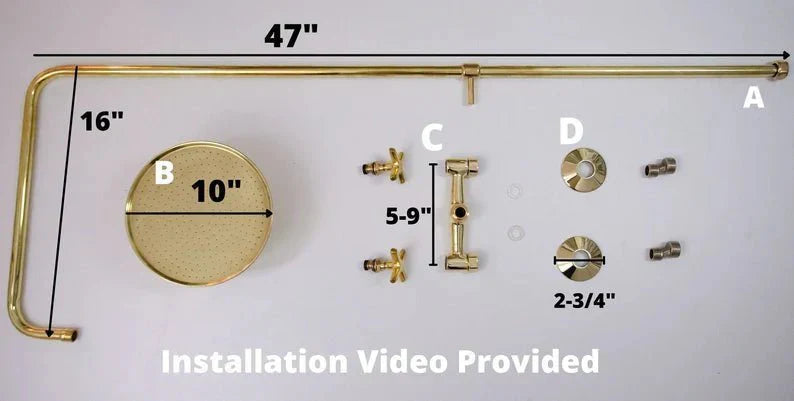 Antique Brass Shower Fixtures -  Brass Shower System