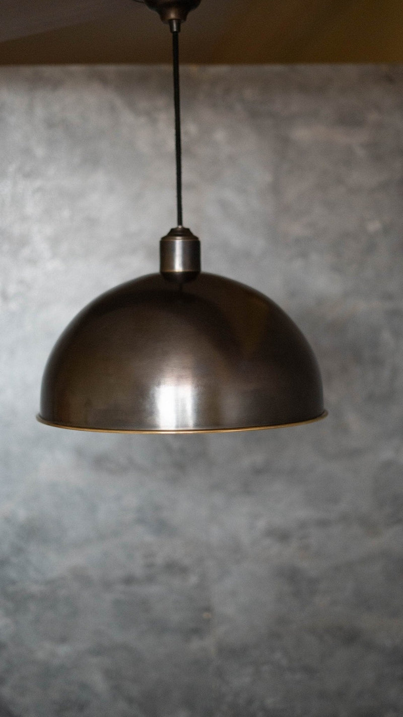 Antique Bronze Pendant Light, Bronze Dome Pendant, Antique Ceiling Lampshade