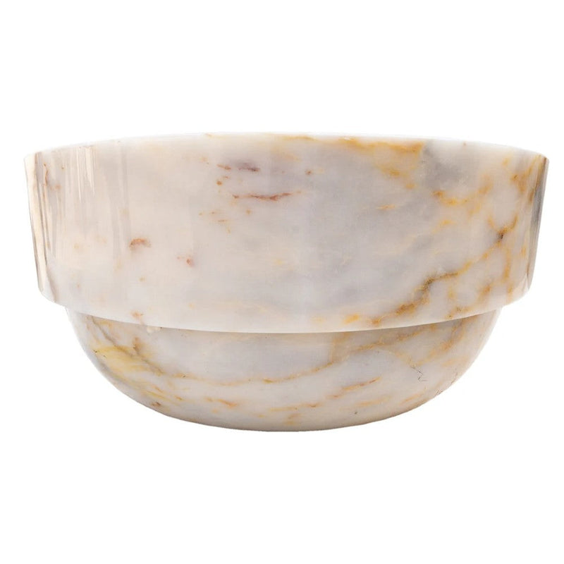 bianco giallo marble Vessel Sink polished size D16 H9 SKU EGEBGVSP165 side back view