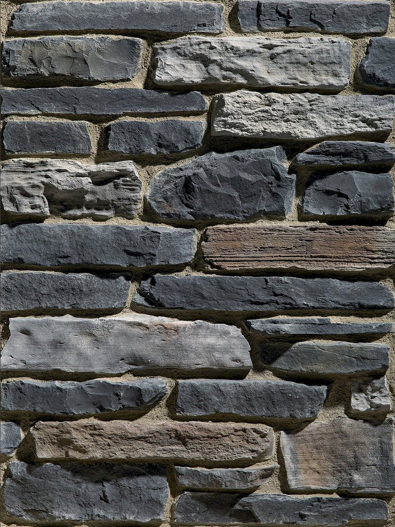 Border Black Manufactured Stone Siding