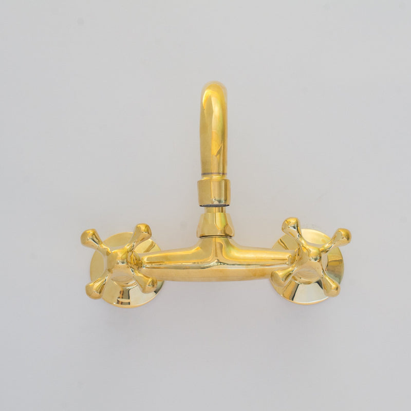 Brass Kitchen Faucet - Vintage Brass Kitchen Faucet