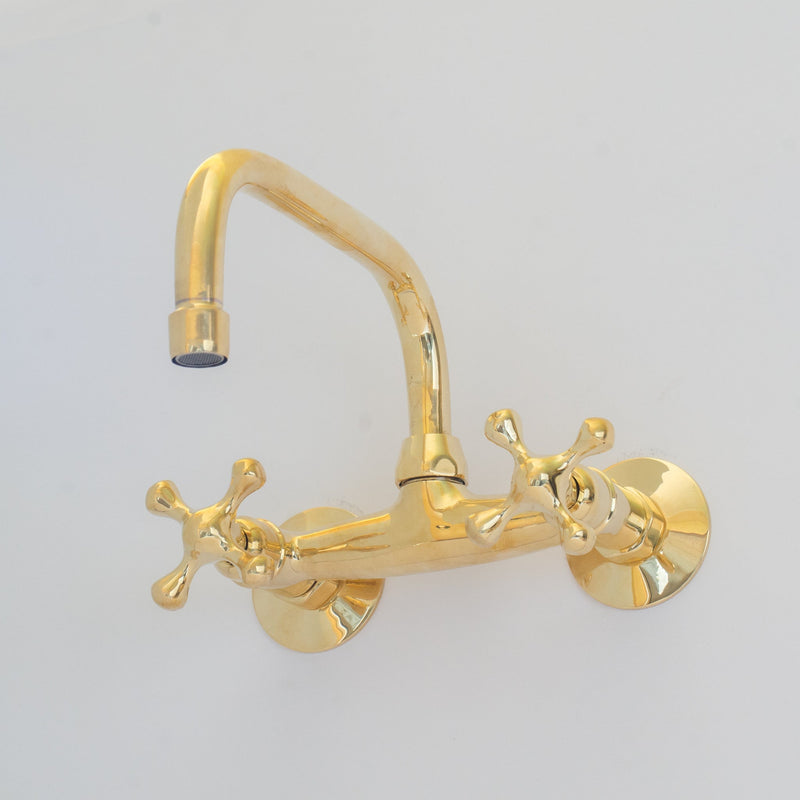 Brass Kitchen Faucet - Vintage Brass Kitchen Faucet