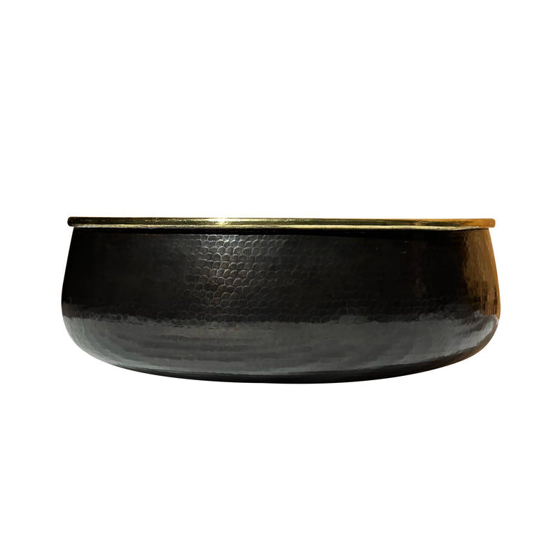 Handcrafted Brass Vessel Sink - Black Round Bathroom Sink Nya