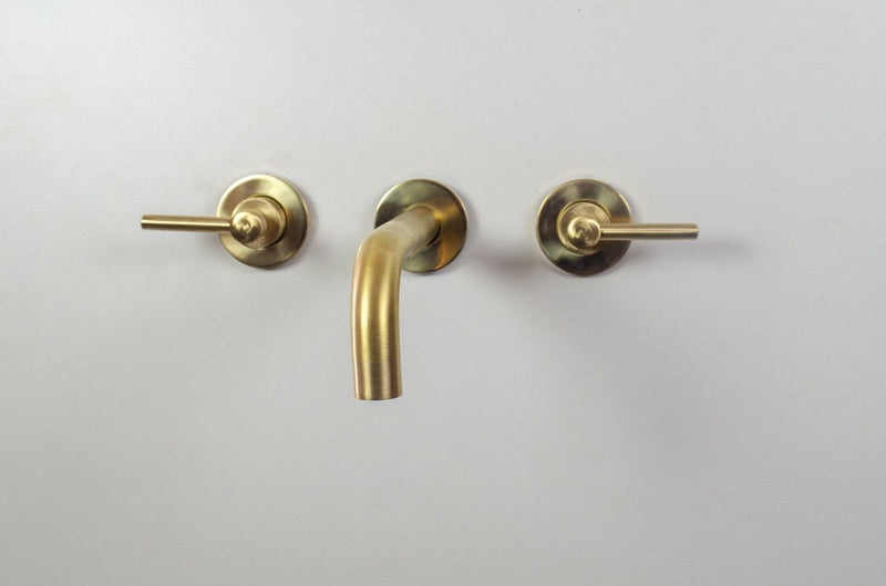 Brushed Brass Bathroom Faucet - Wall Mount Bathroom Faucet