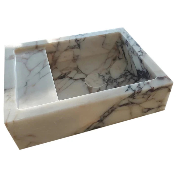 Calacatta Viola Marble Wall-mount Bathroom Sink (W)14" (L)18" (H)5"