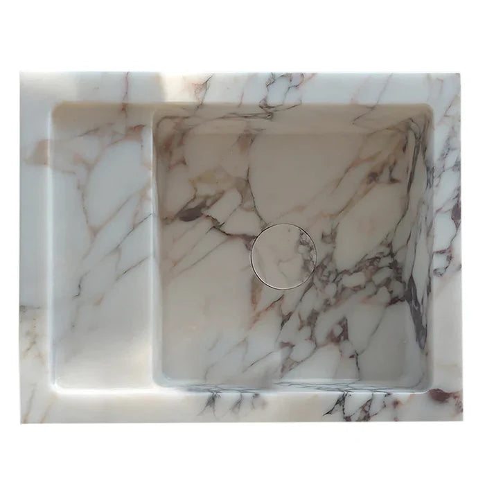 Calacatta Viola Marble Wall-mount Bathroom Sink (W)14" (L)18" (H)5"