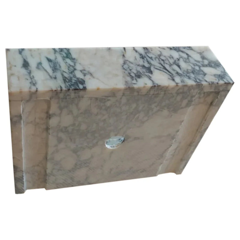 Calacatta Viola Marble Rectangular Wall-mount Bathroom Sink Drain Cap (W)14" (L)18" (H)5"