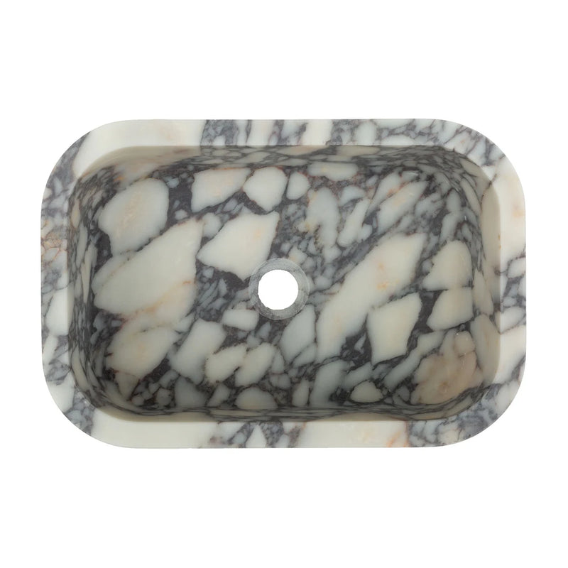 calacatta viola real marble rectangular sink CVRHFHS-CT product shot