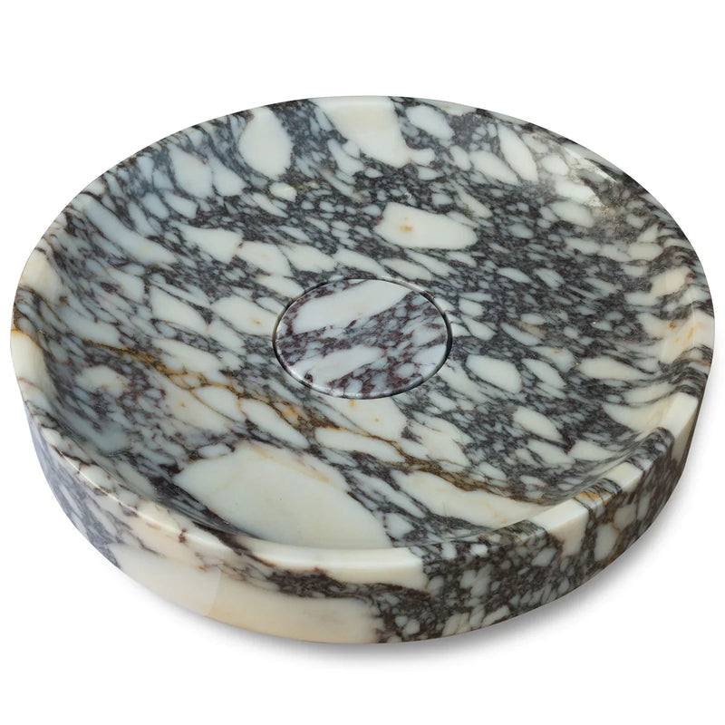 Calacatta Viola Marble Natural Stone Round Above Vanity Bathroom Sink Polished (D)15.5" (H)4.5"