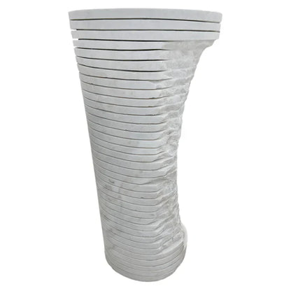 Carrara White Marble Designer Pedestal Stand-Alone Sink (W)16" (L)16" (H)36