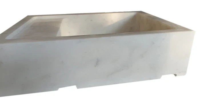 Carrara White Marble Wall-mount Bathroom Sink (W)14" (L)18" (H)5"