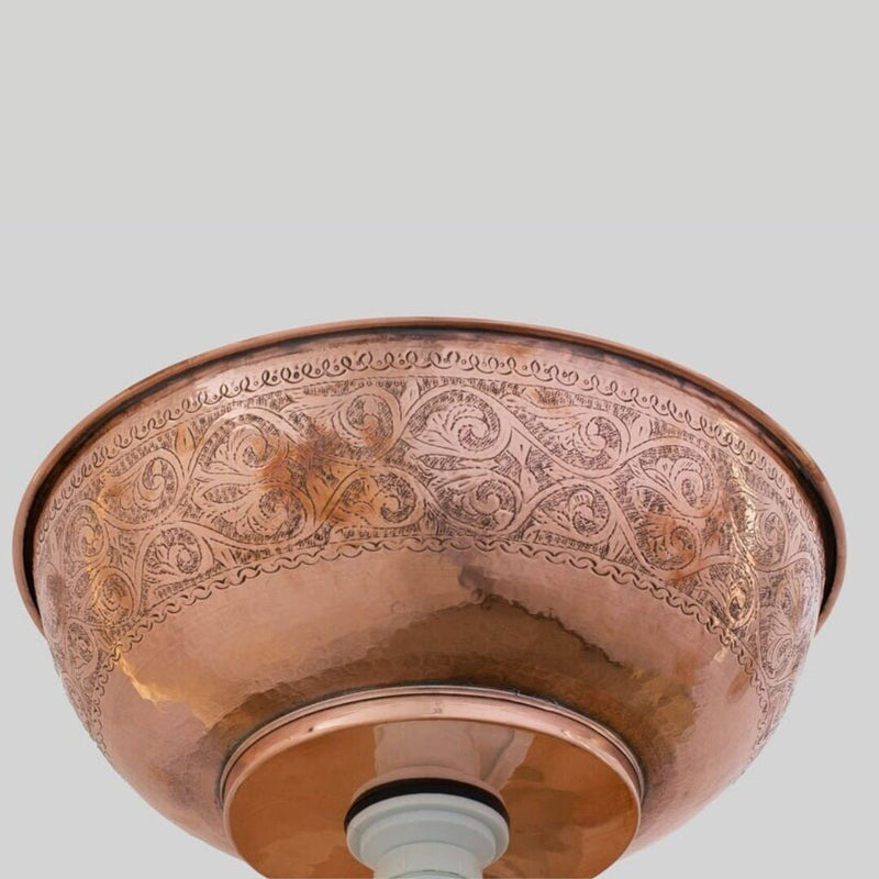 Copper Bathroom Sink, Vessel Sink, Bowl Sink, Hand Hammered and Engraved