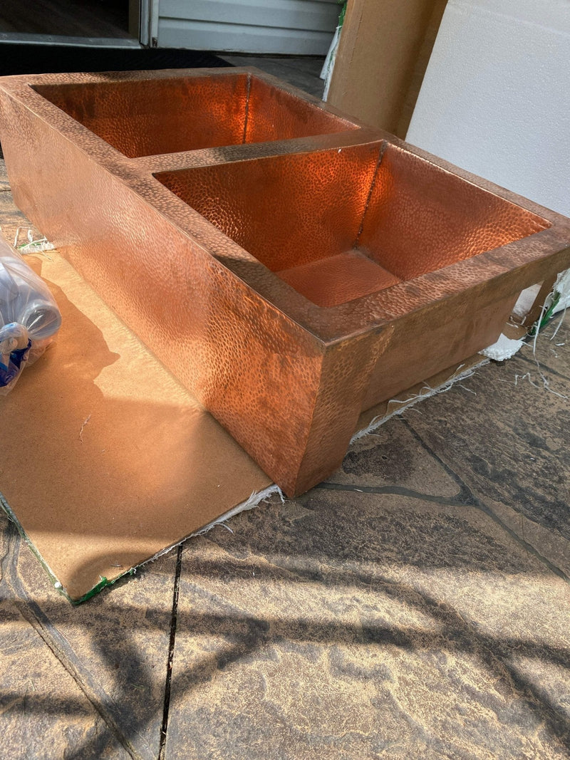 Customized Farmhouse 16 Gauge Copper Kitchen Sink