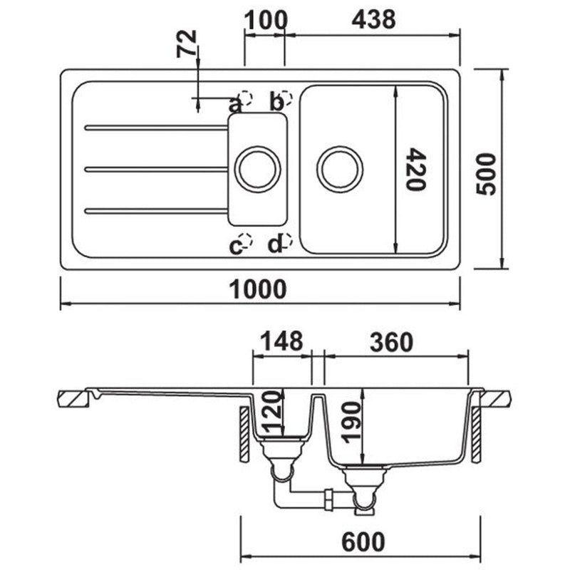 Hafele Elisa Double Hole Granite Sinks