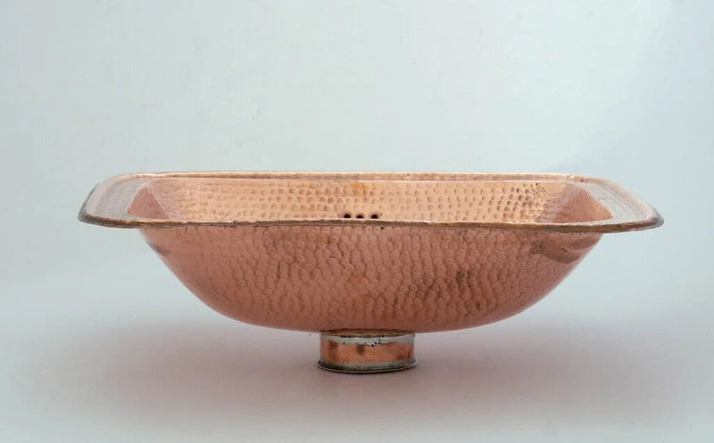 Hammered Copper Sink, Drop-in Copper Bathroom Sink, Antique Copper Sink, Bathroom Aged Copper sink