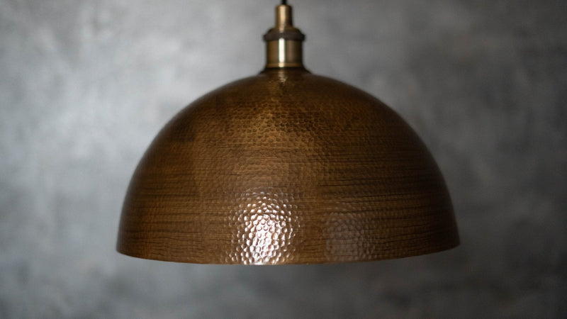 Hammered Pendant Light, Antique Brass Dome Ceiling Light, Kitchen Island Hanging Light Fixture