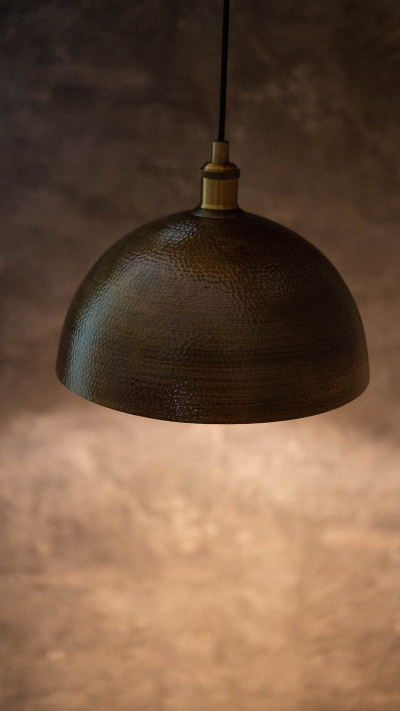 Hammered Pendant Light, Antique Brass Dome Ceiling Light, Kitchen Island Hanging Light Fixture