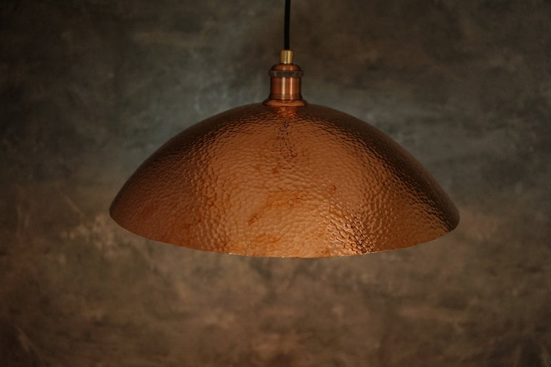 Hammered Solid Copper Dome Pendant Light, Ceiling Light