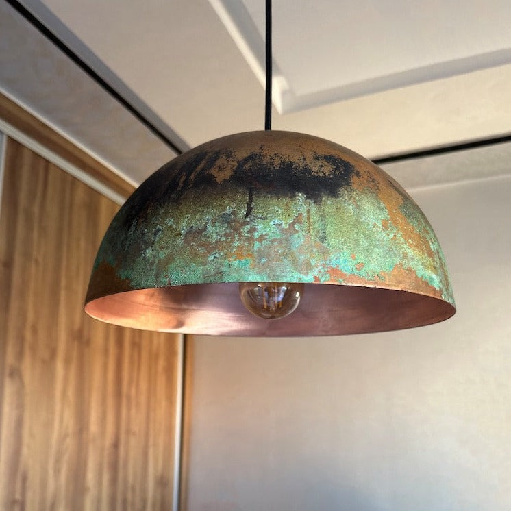 Handcrafted Copper Island Kitchen Lighting, Copper Dome Pendant Light Fixture