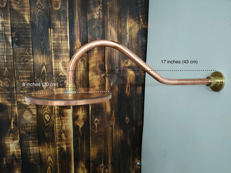 Copper Shower head ,Copper Rainfall Shower Head with Extension Arm