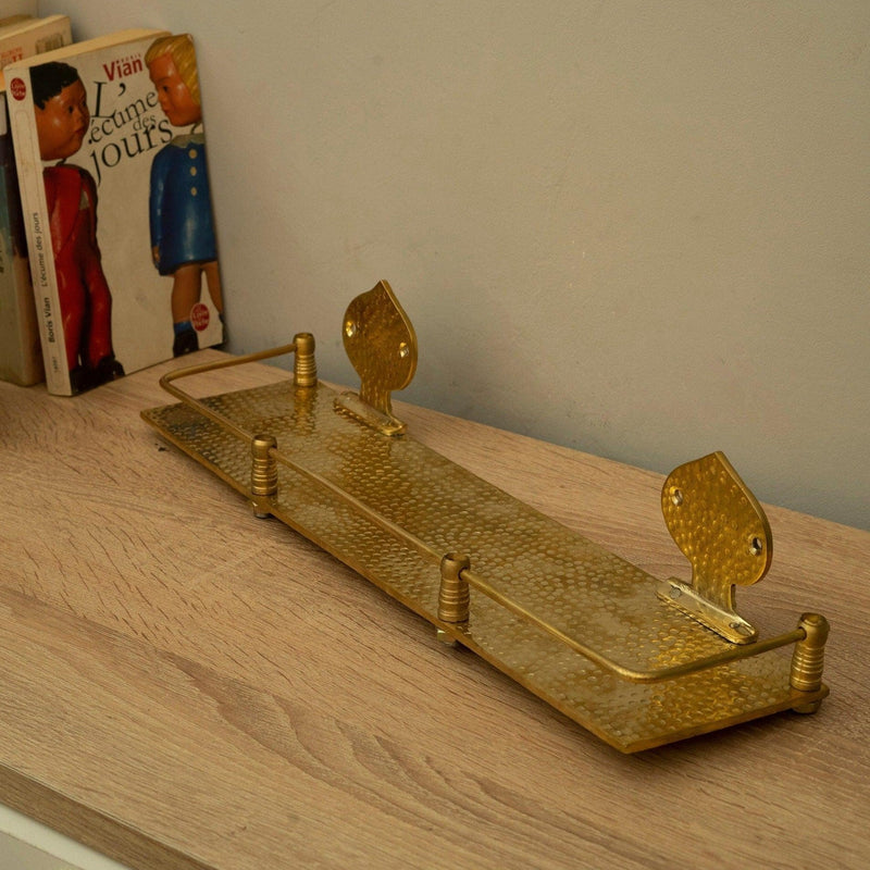 Handmade Solid Brass Hammered Floating Wall Shelf