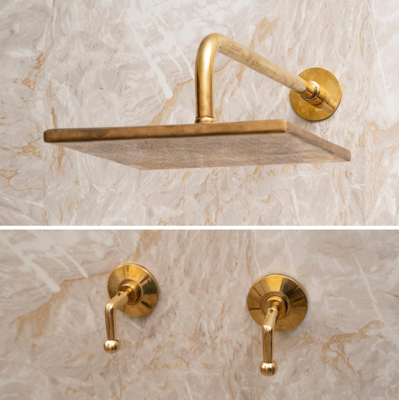 Unlacquered Brass Shower System with Handels & Rough-In Valve included