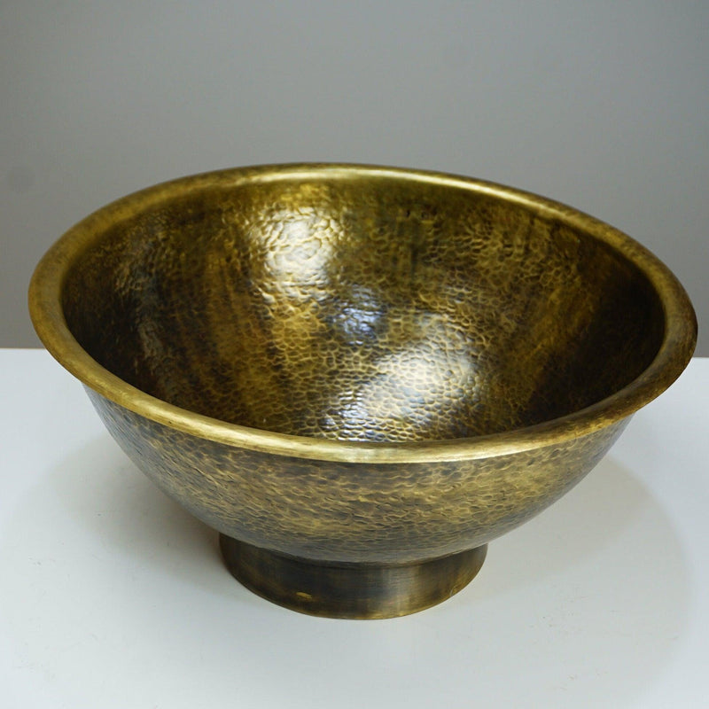 Antique Hammered Brass Vessel Sink Top Mount Bathroom Vanity