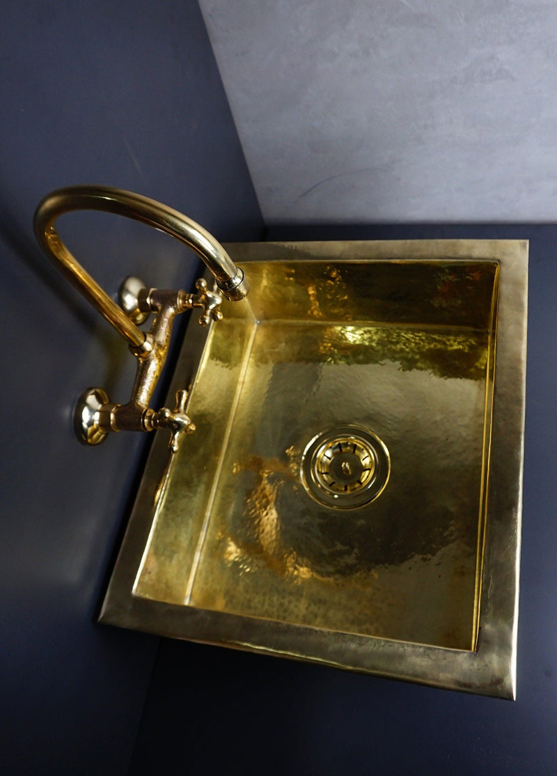 Unlacquered Brass Undermount Single Bowl Kitchen Sink