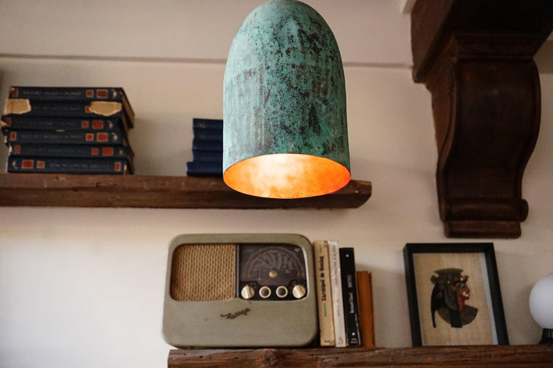 Verdigris Patina Copper Farmhouse Kitchen Island Pendant Light