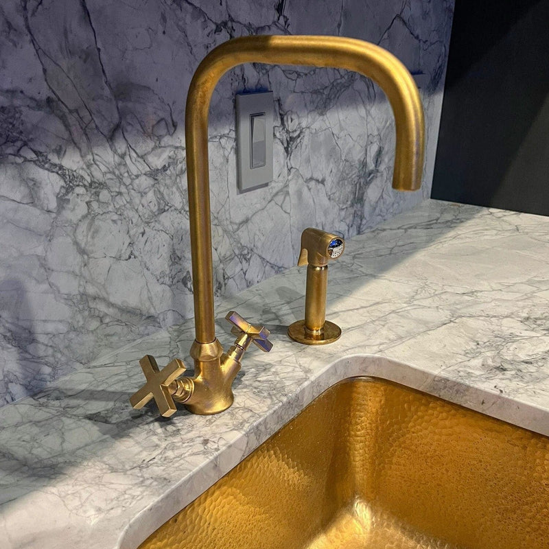 Solid Brass Faucet Bathroom Hot Cold Deck Mount Faucet