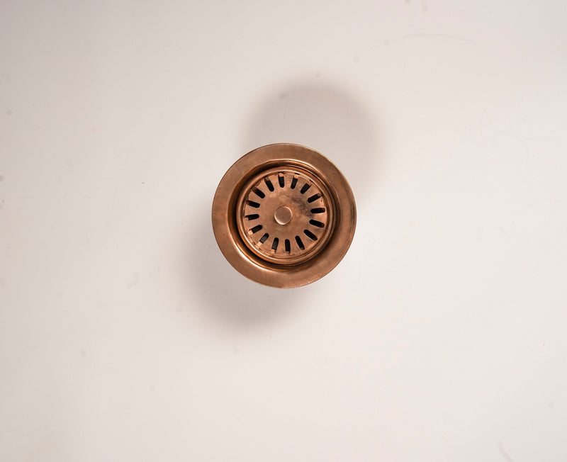 Copper Kitchen Sink Drain with a Basket Strainer