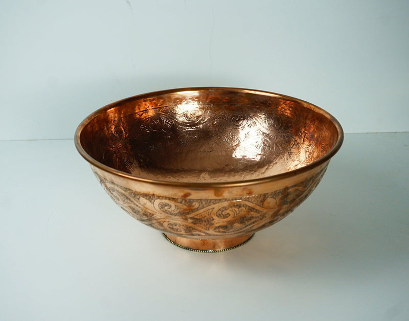 Antique Engraved Copper Vessel Sink Bathroom - Engraved Coppery Bowl Sink