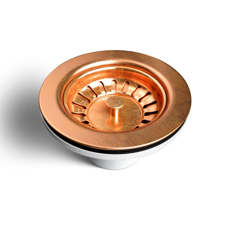 Copper Kitchen Sink Drain with a Basket Strainer