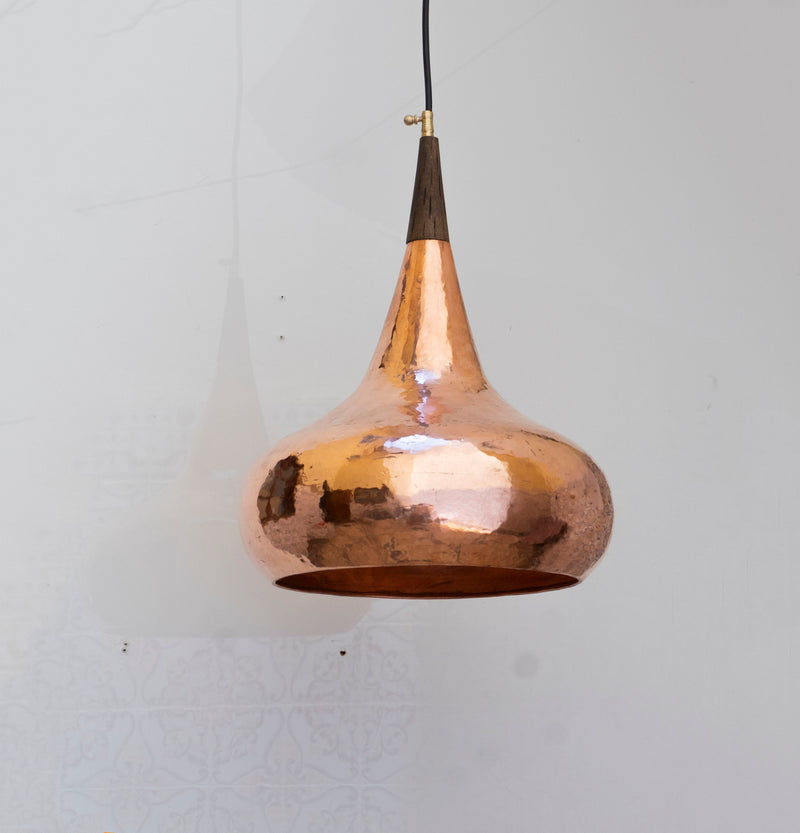 Handcrafted Copper Pendant Lights For Kitchen Island , Copper Dome Ceiling Light