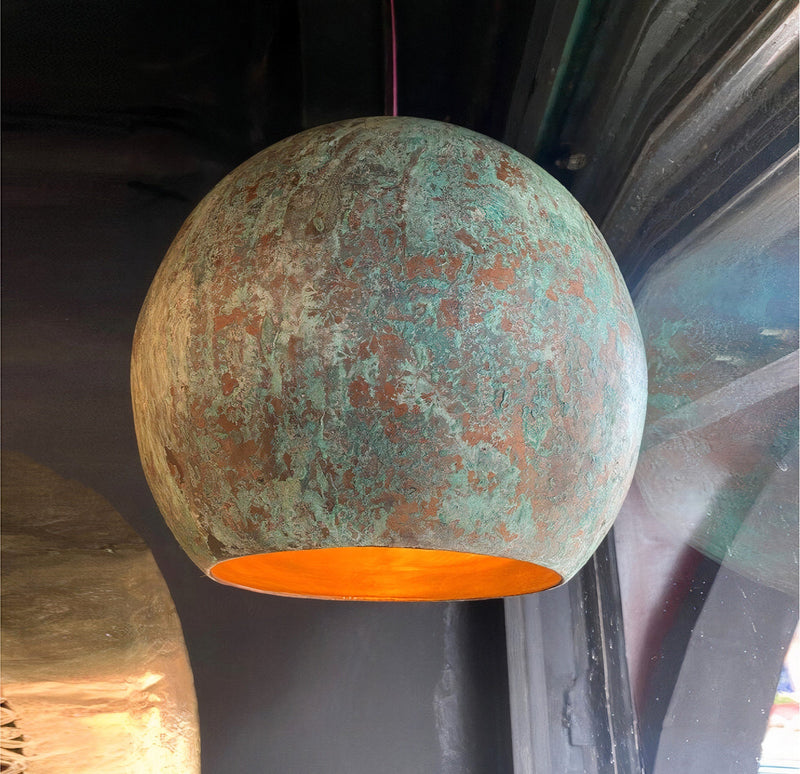 Copper Patina pendant light  Vintage Kitchen Island Lights