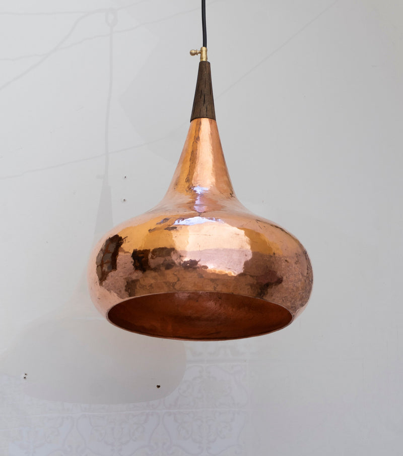 Handcrafted Copper Pendant Lights For Kitchen Island , Copper Dome Ceiling Light