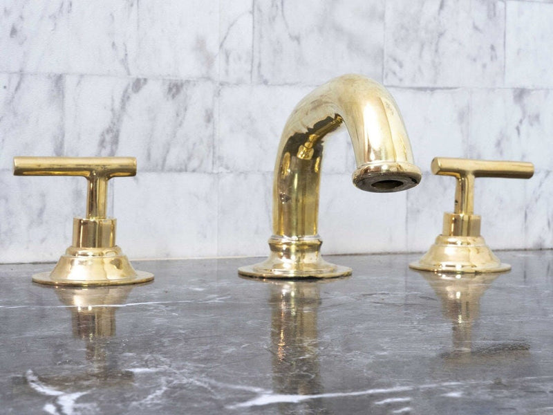 Unlacquered Brass Deck Mounted Sink Faucet