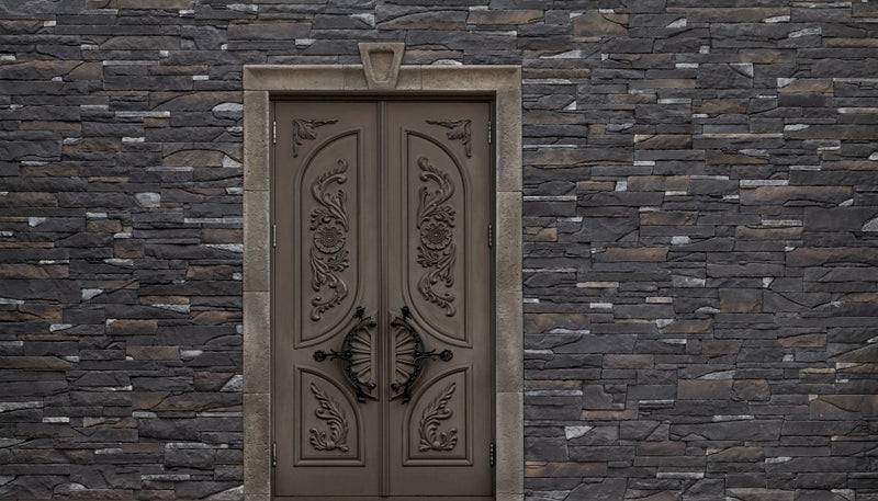 inka dark rundle manufactured stone siding 317862 door and wall